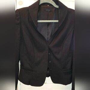 Elie Tahai Size 4 Classic Dark Choclate Snap Button Women's Blazer Nwot